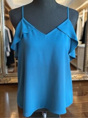 Express Teal Ruffle-Trim Camisole